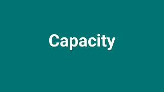 Capacity Meaning and Pronunciation [upl. by Resee]