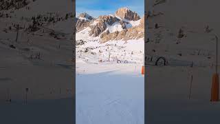 POV You’re skiing the breathtaking Dolomites 🏔️ BucketListAdventures [upl. by Vinita117]