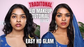 Traditional EID MAKEUP TUTORIAL  brown skin friendly   Easy SMOKEY EYE MAKEUP  Shalini Mandal [upl. by Llen]