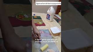 Como fazer Mesa Posta Natal DIY  Parte 2 shorts art pinturaemtecido pintura pinturanocourvin [upl. by Lucho]