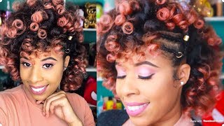 Natural HairstyleTrying For Rose Gold HairPerm Rod SET [upl. by Turne]