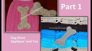 How to Crochet a dog bone appliqué [upl. by Asiluy]