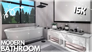 Modern Bathroom Speed Build  BLOXBURG Roblox [upl. by Linnea]