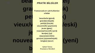 FRANSIZCA ÖĞREN fransızca français fransızcaöğrenmek [upl. by Helbonnah]