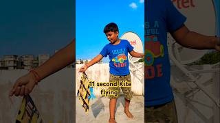 Kite flying with challenges 11secaond kiteflying kite patangflying shortvideo [upl. by Oiramel]