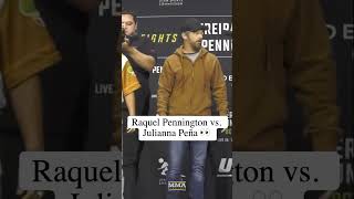 Raquel Pennington vs Julianna Peña UFC307 Press Conference Face Off [upl. by Atiraj]