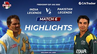 Friendship Cup UAE 2022 Match 6 India Legends v Pakistan Legends  Full Highlights [upl. by Kennedy829]