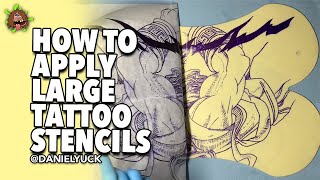 Tattooing 101How To Apply Large Tattoo Stencils [upl. by Aynas688]