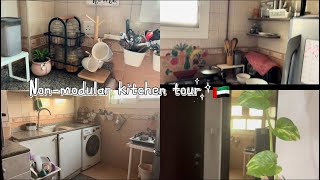 Non modular kitchen tour 🇦🇪UAE Tamil minimalist life😍 stress free to declutter hack kitchen tour [upl. by Woodley540]