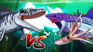 Dinosaurs Battle  Mosasaurus VS Megalodon [upl. by Queston70]