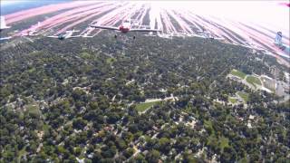 Cockpit video Arrowhead Stadium 49 plane flyover [upl. by Nybbor371]