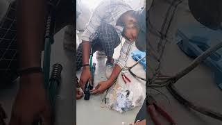 Hydraulic crimping tool punching thimbal electrician electrical electric youtube trending [upl. by Ihculo]