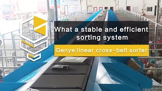 What a stable and efficient sorting systemGenye linear crossbelt sorter [upl. by Claiborn]