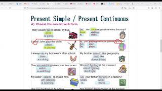 Simple Present Vs Progressive Present Exercise [upl. by Blaise]