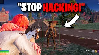 Trolling Kids With Fortnite CHEAT he raged [upl. by Armington]