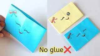 Diy paper walletNo glue paper walletNo glue paper craftDIY card holderPaper craft no glue [upl. by Ogata366]