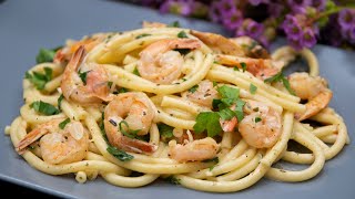 ПАСТА С КРЕВЕТКАМИ в сливочном соусе  PASTA WITH SHRIMP [upl. by Nivalc569]