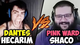 PINK WARD SHACO VS DANTES HECARIM IN THE ULTIMATE HIGH ELO MATCHUP [upl. by Nallid564]