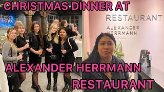 CHRISTMAS DINNER AT ALEXANDER HERRMANN RESTAURANT  CHRISTMAS PARTY  Vlogmas  GERMANY [upl. by Lennod]