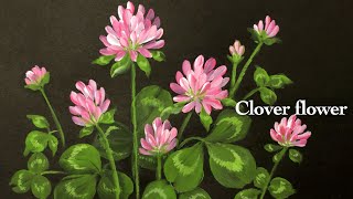 How to paint clover flower  Red clover  One stroke  in 7 Minutes [upl. by Yessydo]