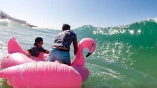 SHOREBREAK YOURSELF  Pool toys and softboards at Aliso [upl. by Aelegna644]