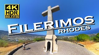 Filerimos Rhodes  Greece in 4K 60fps HDR  UHD  Dolby Atmos 💖 The best places 👀 walking tour [upl. by Norga495]