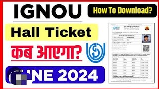 IGNOU hall ticket release January 2024ignou karanM2 [upl. by Niel]