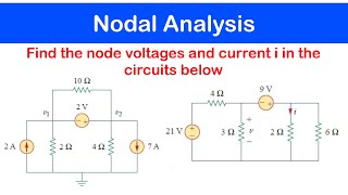 ☑️13  Nodal Analysis involving Voltage Sources Supernode 1 [upl. by Ozen]