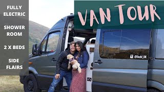 VAN TOUR I Sprinter Van Converted to Beautiful Tiny Home for FullTime Van Life VANTOUR [upl. by Bunce435]