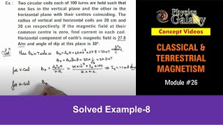 Class 12 Physics  Terrestrial Magnetism  26 Solved Example8 on Both Magnetism  For JEE amp NEET [upl. by Conlen253]