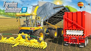 CHAFF Making with SUNFLOWER amp MEGA TROLLEY Filled In FS22  TIMELAPSE [upl. by Tigges]