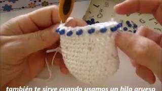 Insertar abalorios con la labor empezada Add beads to your project [upl. by Trudnak778]