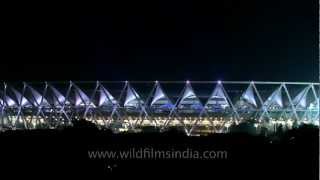 Jawahar Lal Nehru Stadium lit up at night [upl. by Ikcim]