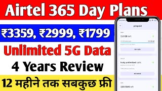 Airtel 1 year plan 2024  Airtel 365 days plan  Airtel 5g unlimited data  airtel 5g recharge plans [upl. by Euqinomod]