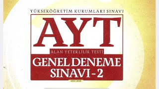 2024 TÜRKİYE GENELİ TÖDER AYT2 KİMYA ÇÖZÜMLERİ YKS 4SÜNDEN [upl. by Hellene28]