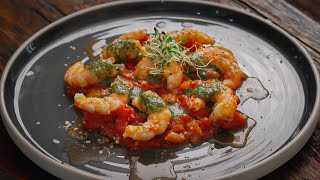 Savory Shrimp Tomato and Coriander Pesto Gourmet Delight ASMR [upl. by Lekkim]