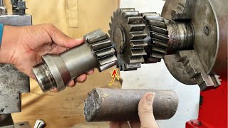 A Brilliant Repairing Process of Broken Gear Block  Rebuild Unique Model Gear Block of heavy truck [upl. by Gnaoh]