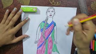 Elegance in Tradition A Lady in Saree  Art Studio Showcase [upl. by Norok]