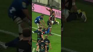 What a tackle 🤯 INCREDIBLE trysaver on Beauden Barrett [upl. by Noyrb702]