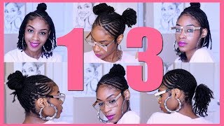 13 Ways to Style Cornrows x Box Braids Protective Style [upl. by Gnat]