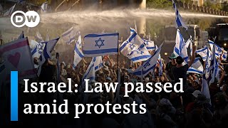 Israel approves law limiting Supreme Court from overruling government  DW News [upl. by Erme569]