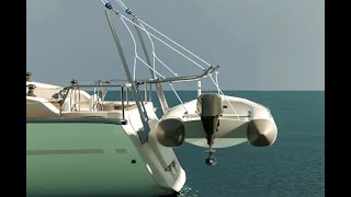 A revolutionary new way to carry and launch a dinghy from a modern yacht [upl. by Audry]