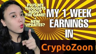 MY 1 WEEK EARNINGS IN CRYPTOZOON  20K PHP in 1 WEEK  HOW TO WITHDRAW IN CRYPTOZOON [upl. by Anecuza]