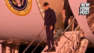 Biden slowly trudges off Air Force One appears to struggle getting into car after COVID diagnosis [upl. by Adnek]