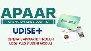 HOW TO CREATE APAAR ID IN UDISE PLUS 2024  STUDENT MODULE [upl. by Neely]