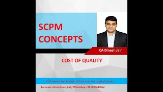 CA Final SCPM Concepts  Cost of Quality [upl. by Aikyn]