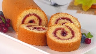 10 minutes Swiss Roll Cake without Oven  Basic swiss Jam roll cake recipe in frypan by Tiffin Box [upl. by Malcom]