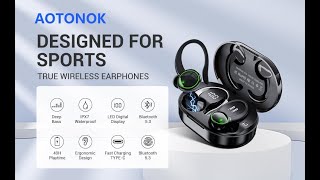 Wireless Earbud Bluetooth 53 Headphones 3D Stereo with Earhook bluetooth earbuds airpods earphones [upl. by Aroon]