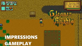 Gleaner Heights  Farming Sim Impressions Gameplay [upl. by Ahsinek]