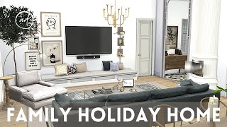 SMALL FAMILY HOLIDAY HOME  end of summer feel  Sims 4  CC SPEED BUILD [upl. by Ahsertal304]